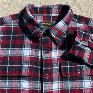 Stanley Red & Black Plaid Cotton Flannel Long Sleeve Button Shirt Men's Size XXL